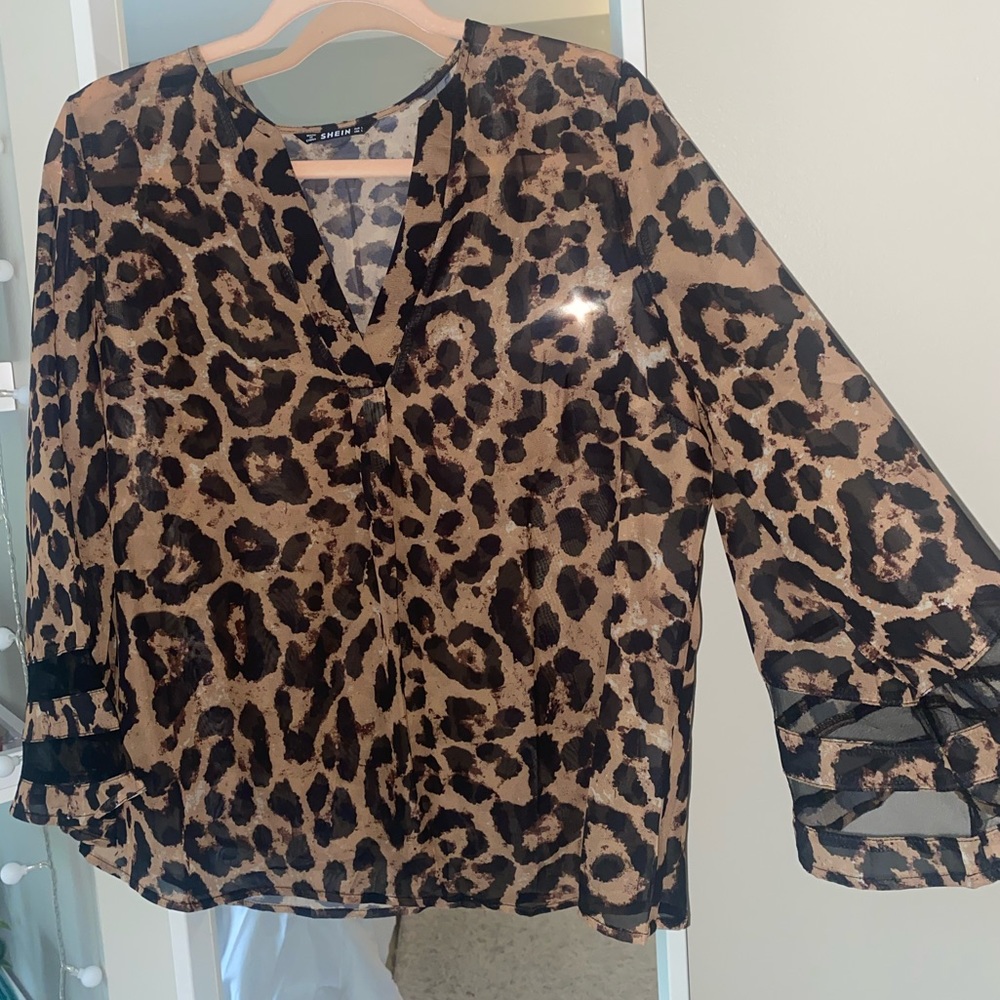 Sheer cheetah print top!